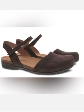 Dansko Rowan Nubuck Brown Mary Jane Sandals Clogs Shoes 41 US 10.5-11